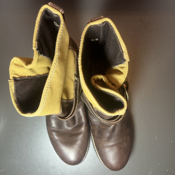 Women's Timberland Round Toe Chelsea Boot Size 8 Two Tone Wheat & Brown Leather - Picture 12 of 12